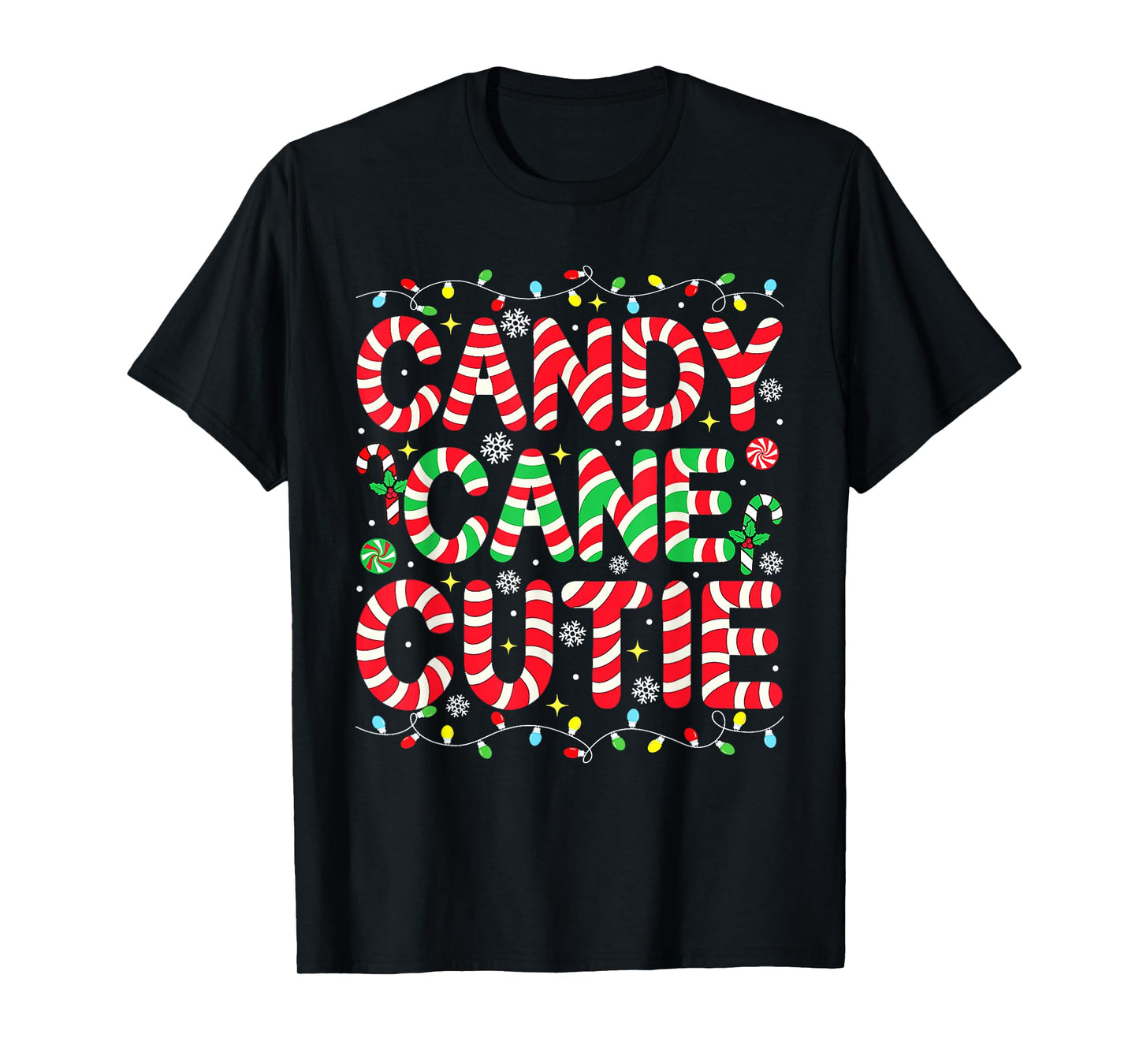 Funny Christmas Candy Cane Lover Crew Xmas Candy Cane Cutie T-Shirt