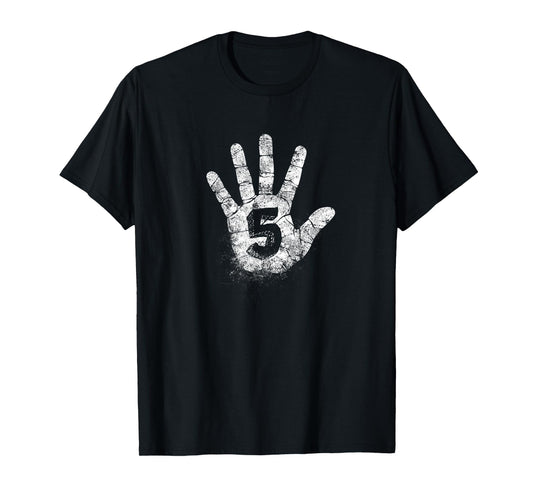 Number Five, 5 Hand Signs to Play Games High Academy Vintage T-Shirt