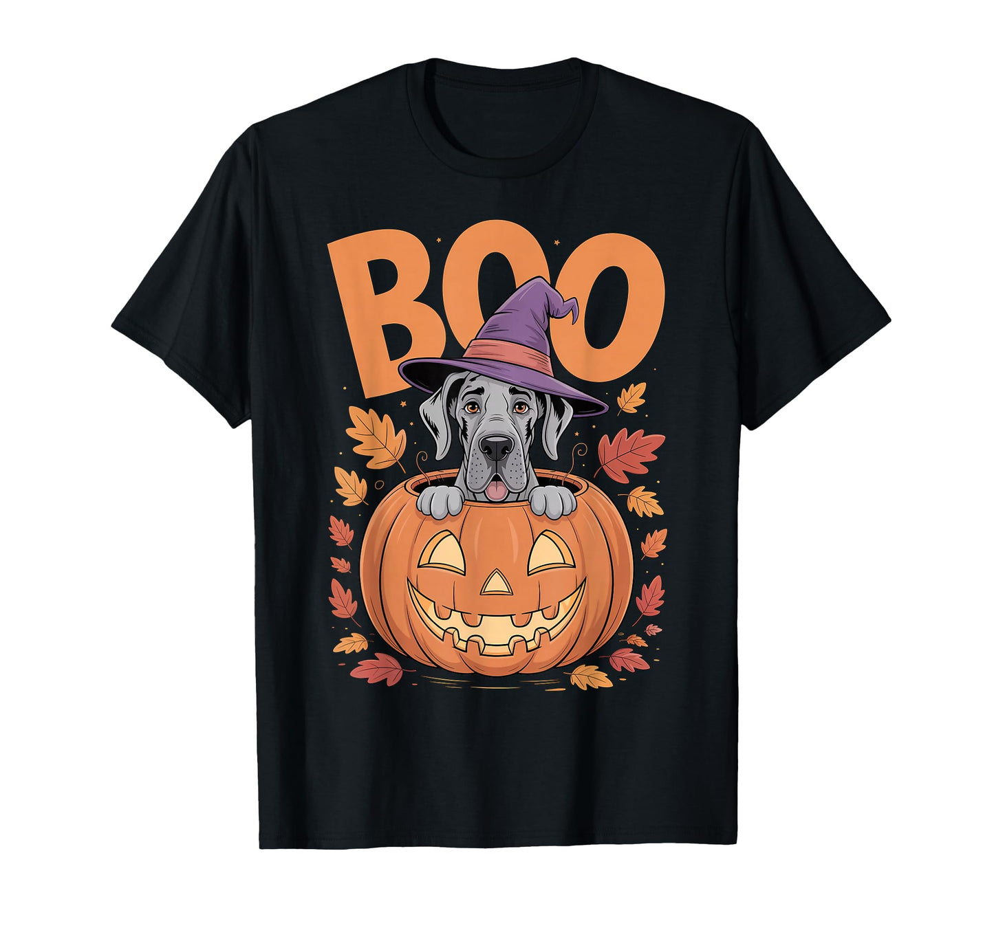 Great Dane Costume on Pumpkin Halloween Great Dane T-Shirt