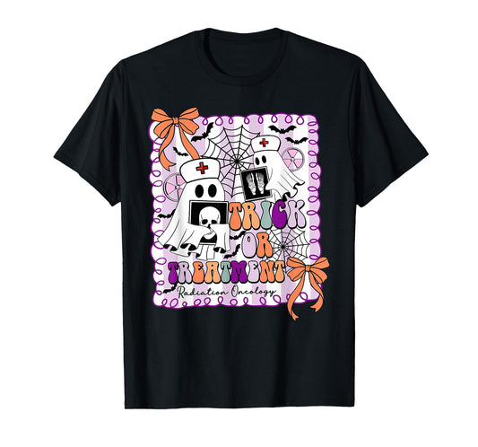 Trick Or Treatment Radiation Oncology Ghost Xray Halloween T-Shirt