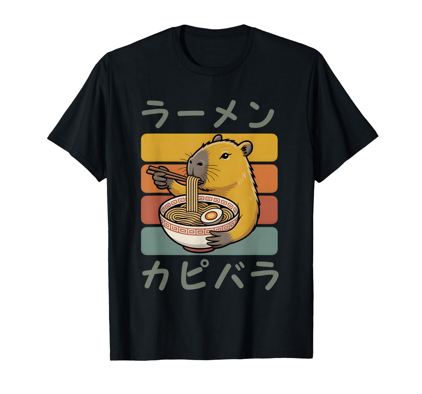 Capybara Anime Graphic Ramen Kawaii Japanese Vintage Capy T-Shirt