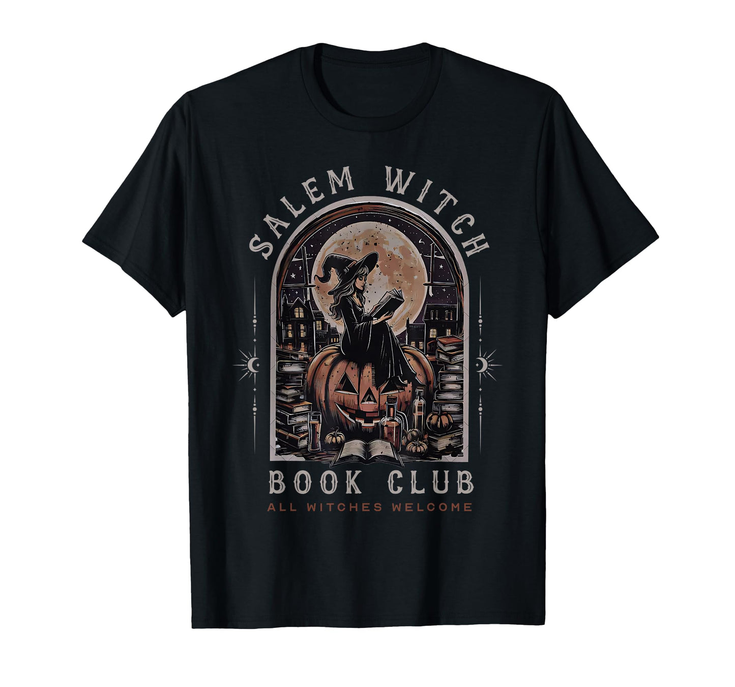 Salem Witch Book Club All Witches Welcome Spooky Halloween T-Shirt