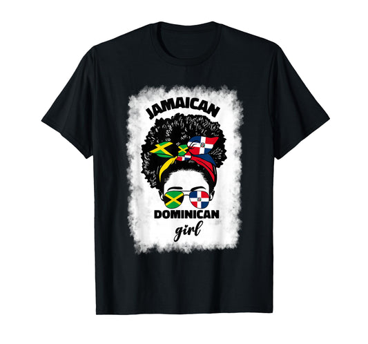 Half Jamaican And Dominican Republic Jamaica Flag Dominicana T-Shirt