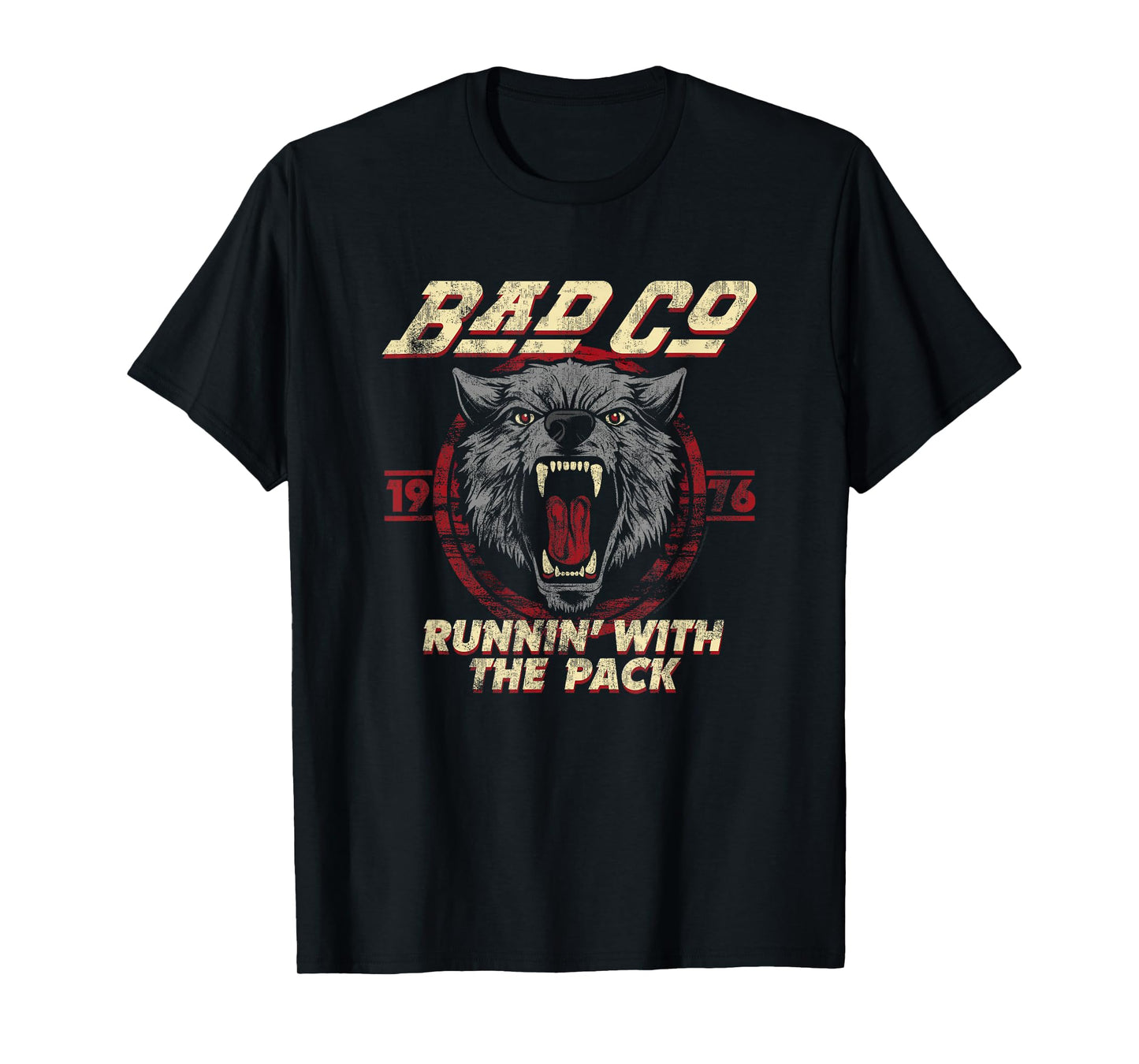 Bad Company Runnin' With the Pack Wolf Head 1976 T-Shirt