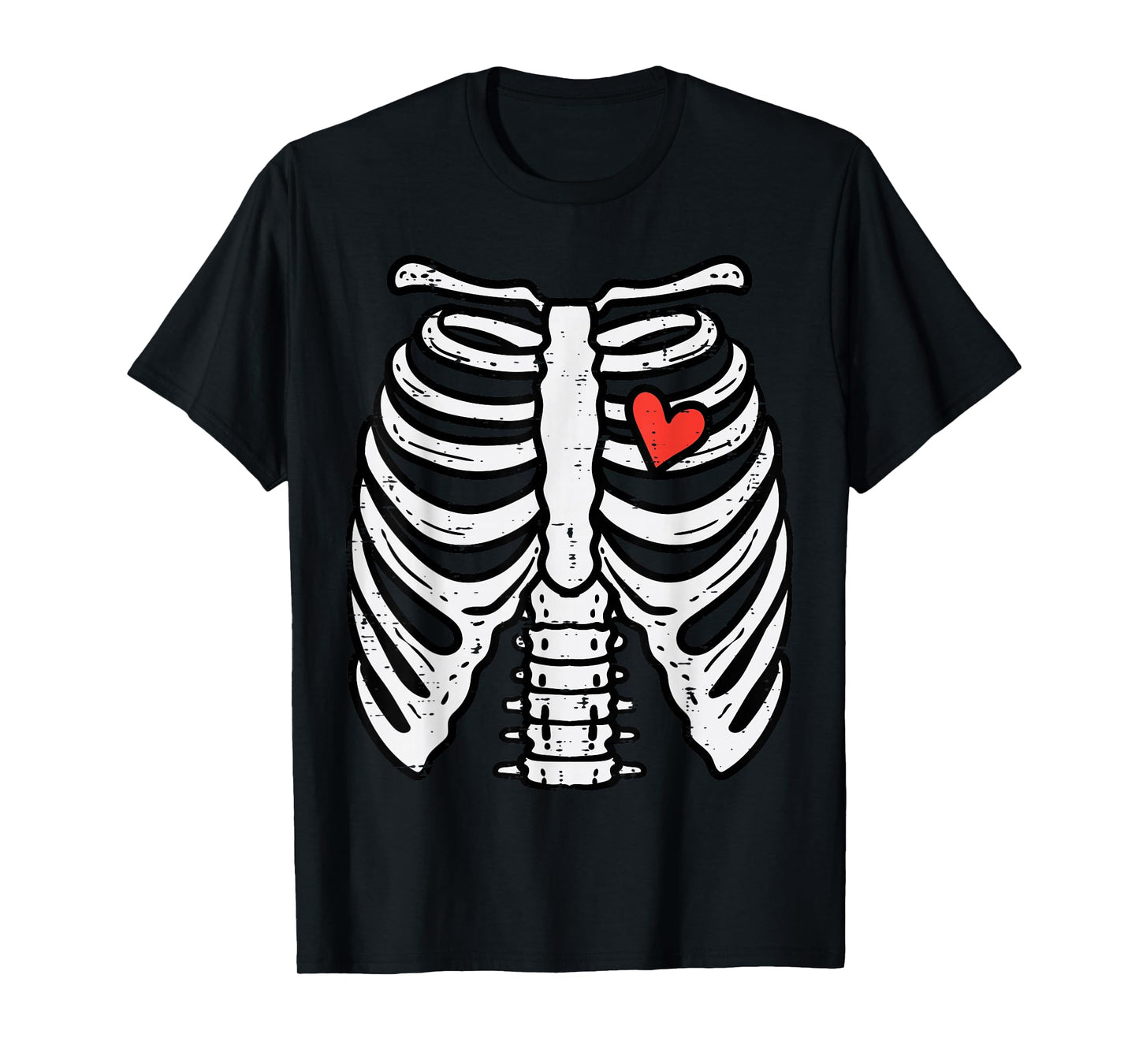 Halloween Skeleton Rib Cage Heart Costume Men Women Kids T-Shirt