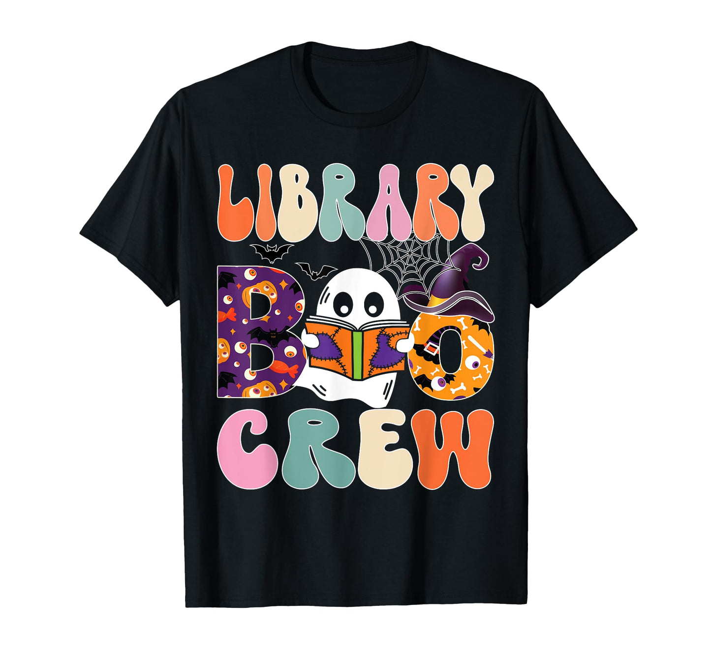 Library Boo Crew Halloween Library Book Lovers T-Shirt