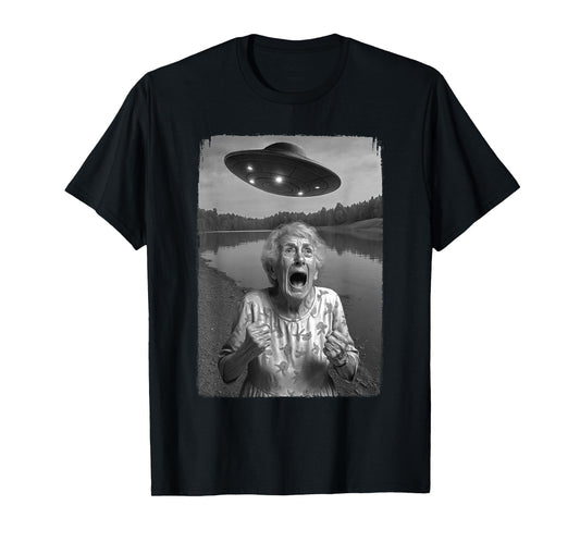 Old Woman UFO Selfie T-Shirt