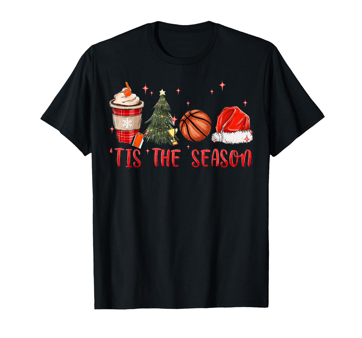 Tis The Season Basketball Christmas Matching Family Pajamas T-Shirt