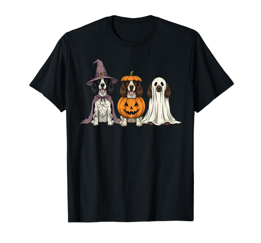 Spooky Ghost English Springer Spaniel Pumpkin Halloween T-Shirt