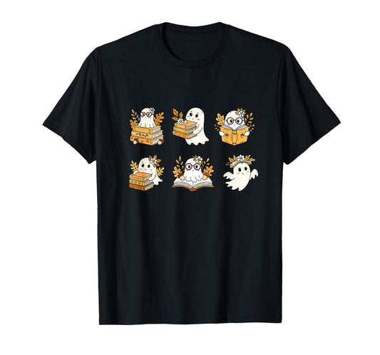Fall Book Lover Ghosts T-Shirt