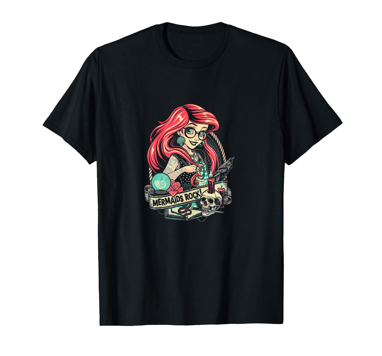 Mermaids Rock Gothic Dark Metal Goth Tattoos Girl Funny Gift T-Shirt