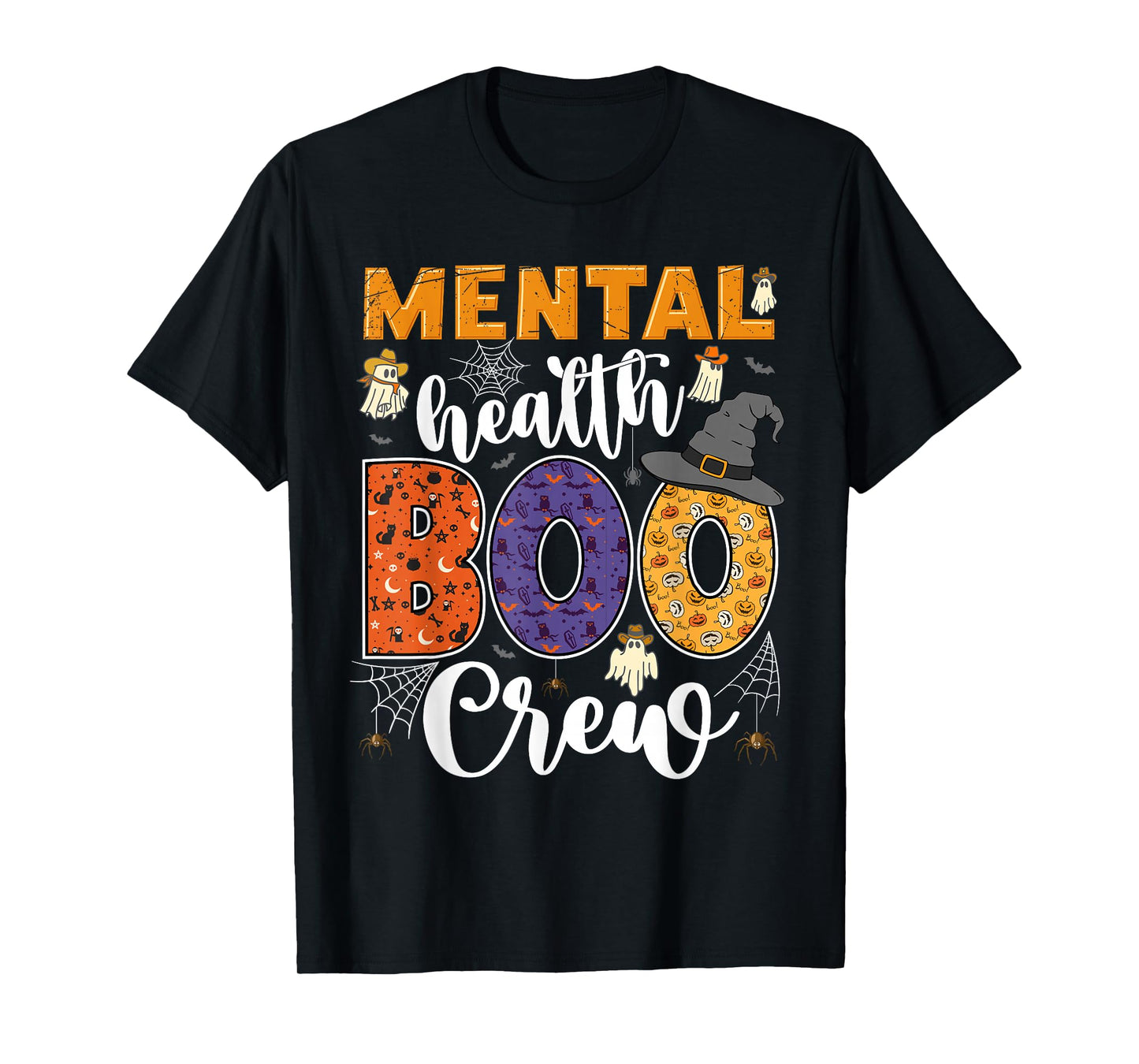 Mental Health Boo Crew Cute Halloween Matching Counselor T-Shirt