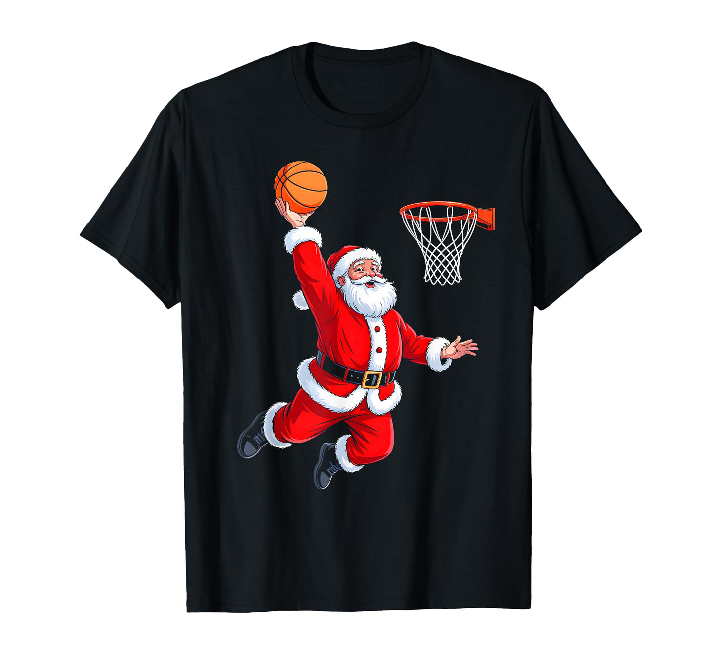 Santa Plays Basketball Christmas Sports Design for Men Boys T-Shirt