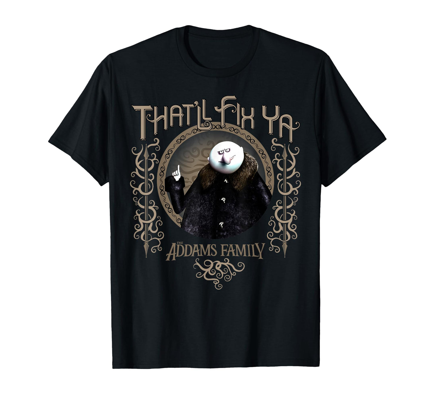 Addams Family Uncle Fester That'll Fix Ya Portrait T-Shirt