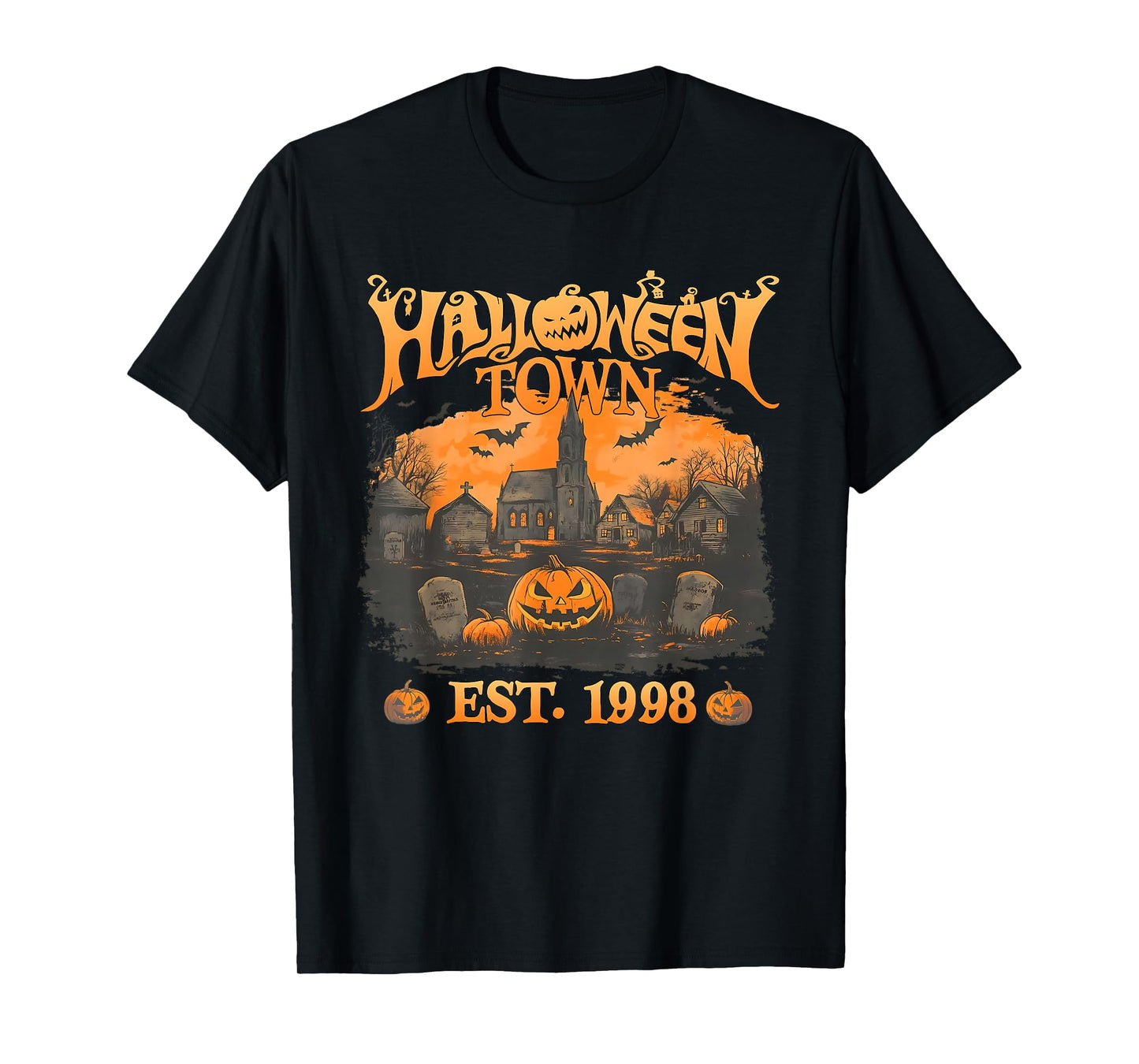Halloween Town Est 1998 Vintage Spooky Pumpkin Ghost Gifts T-Shirt