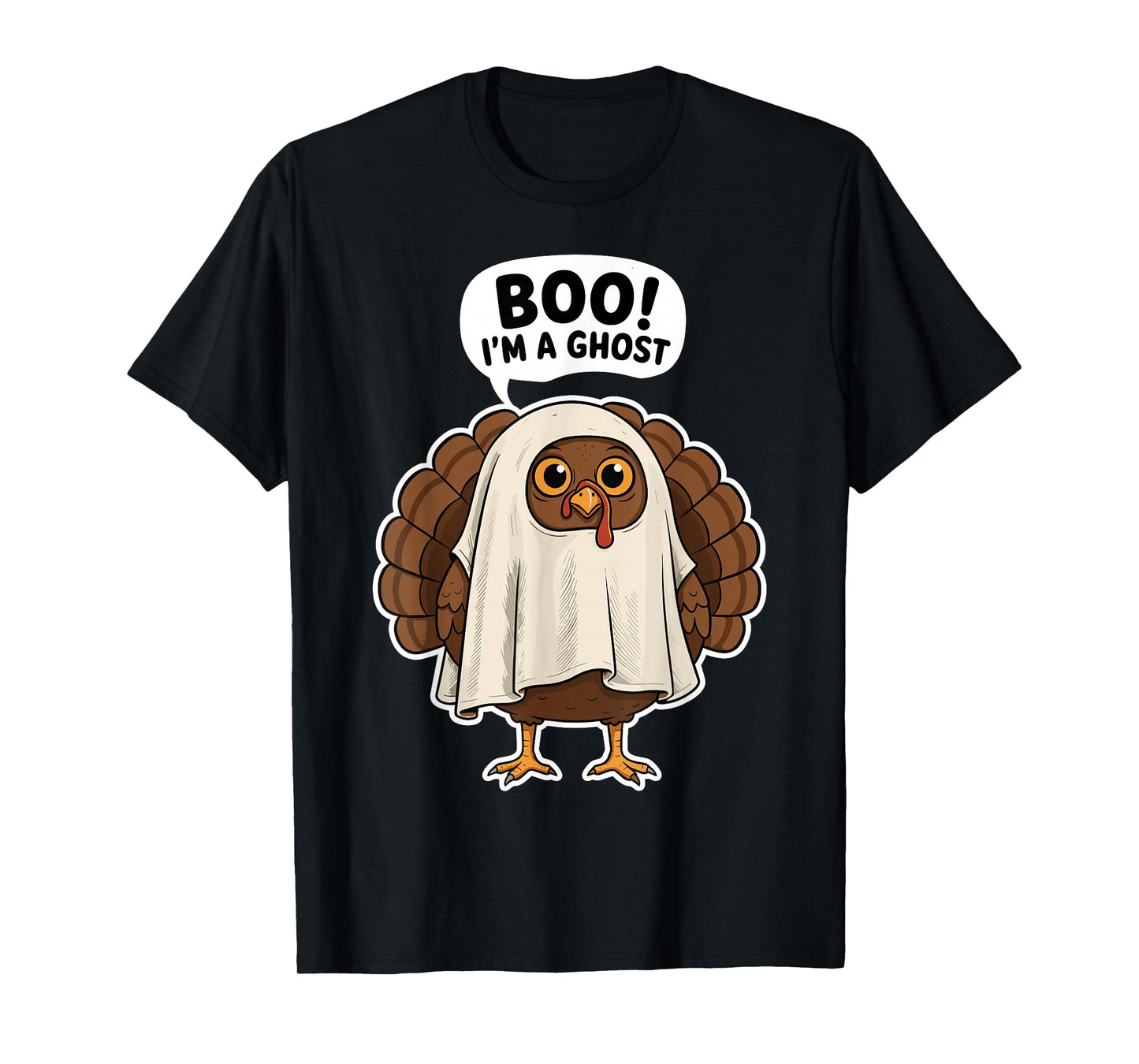 Thanksgiving Ghost Turkey Disguise Funny Halloween T-Shirt