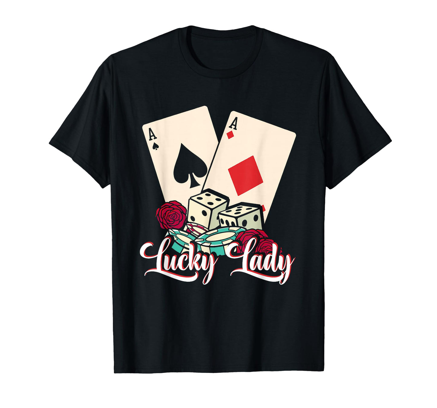 Lucky Lady Poker Player | Gambling Casino | Gambler T-Shirt