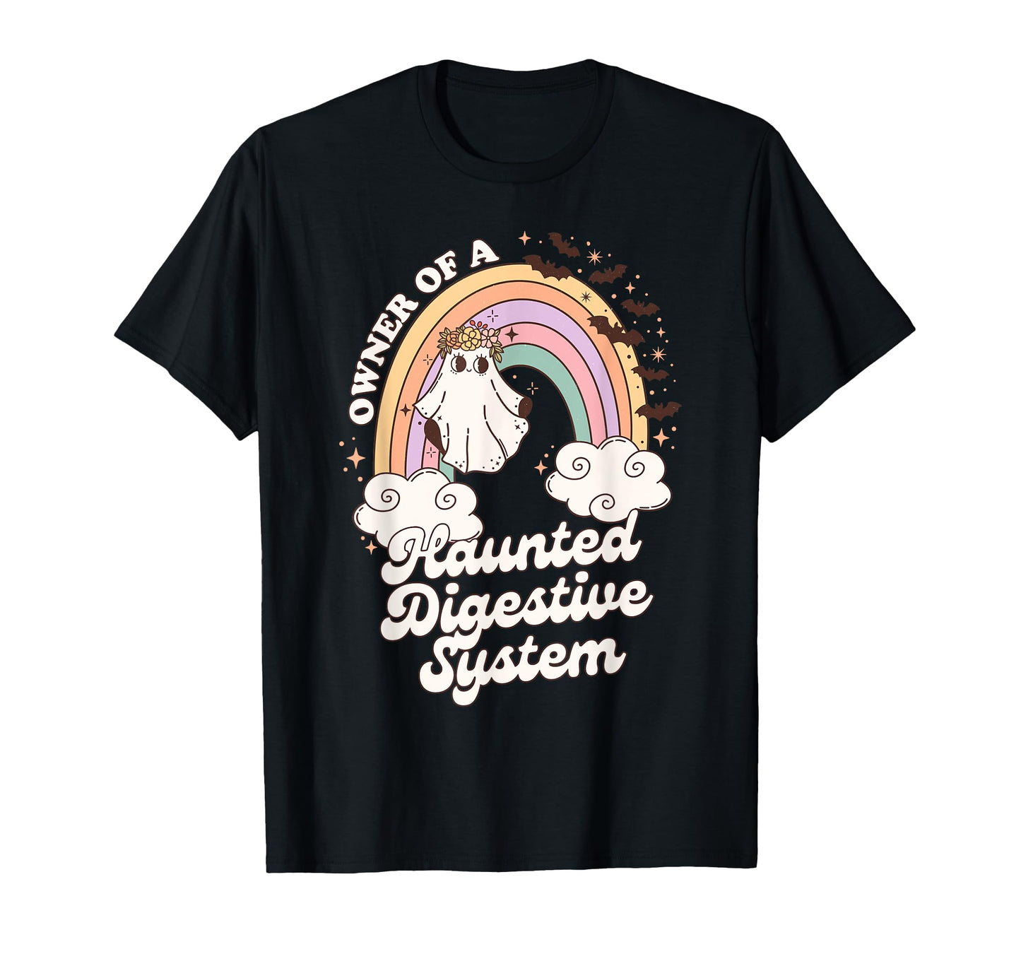 Retro Owner of A Haunted Digestive System Ghost Halloween T-Shirt