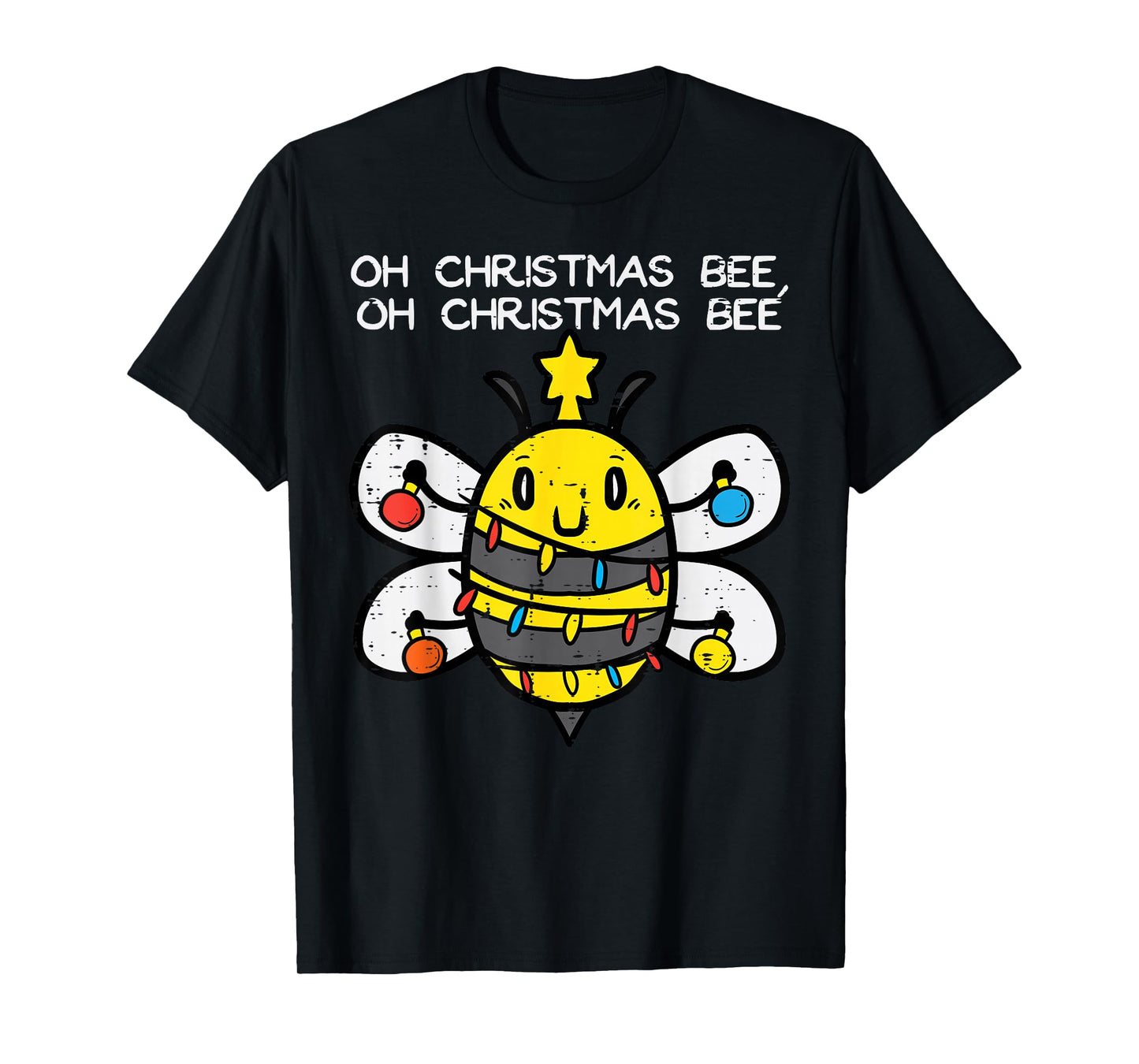 Funny Oh Christmas Bee Xmas Lights Men Women Boys Girls Kids T-Shirt