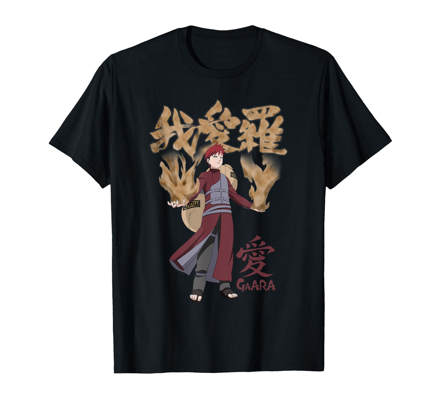 Naruto Shippuden Gaara with Sand and Kanji Anime T-Shirt