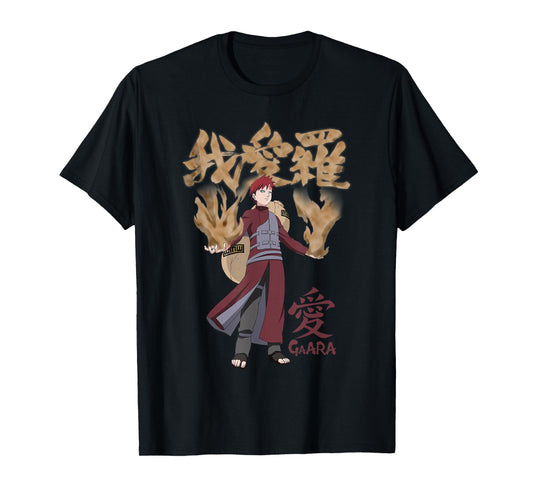 Naruto Shippuden Gaara with Sand and Kanji Anime T-Shirt