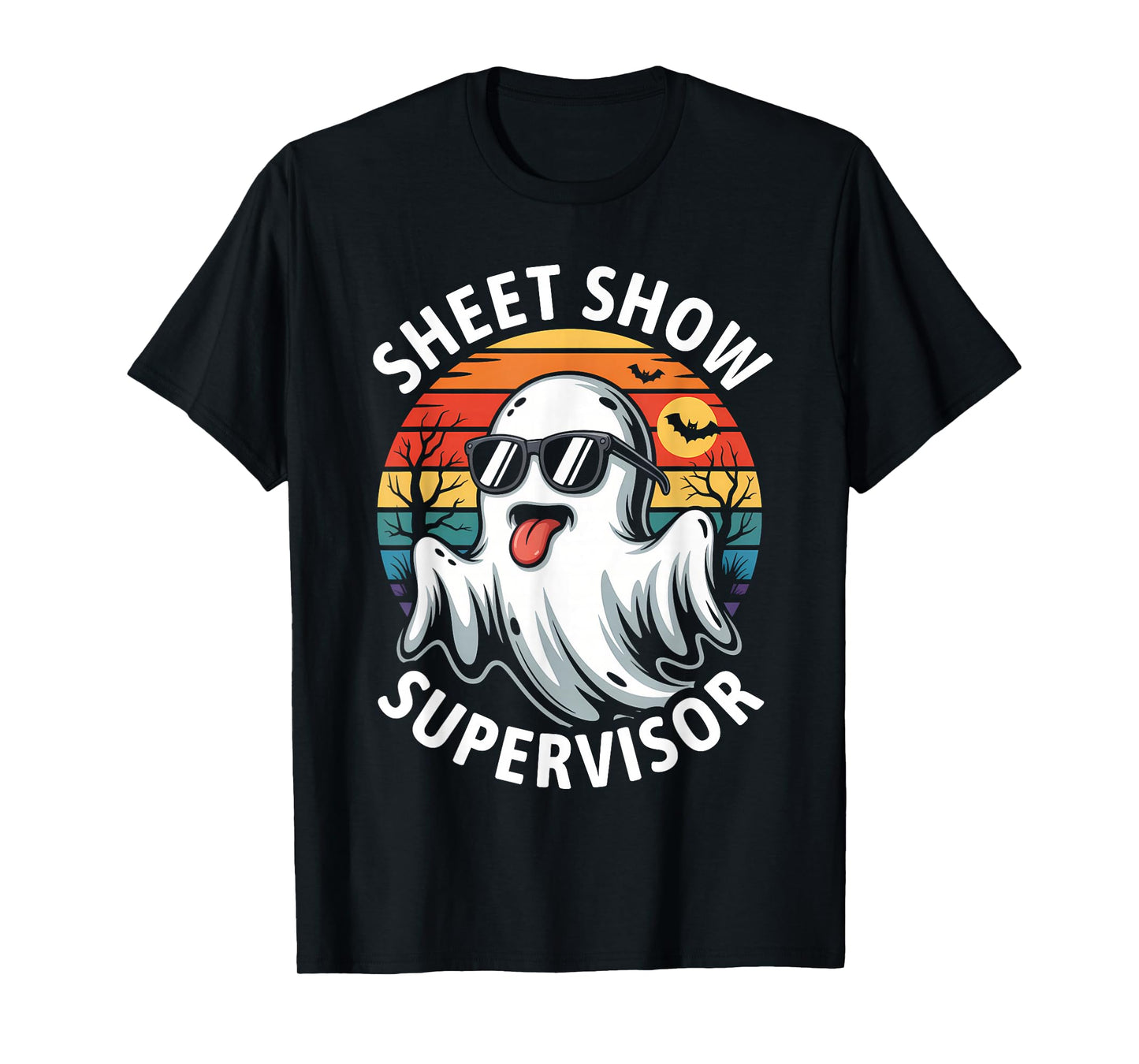 Funny Halloween Sheet Show Supervisor T-Shirt