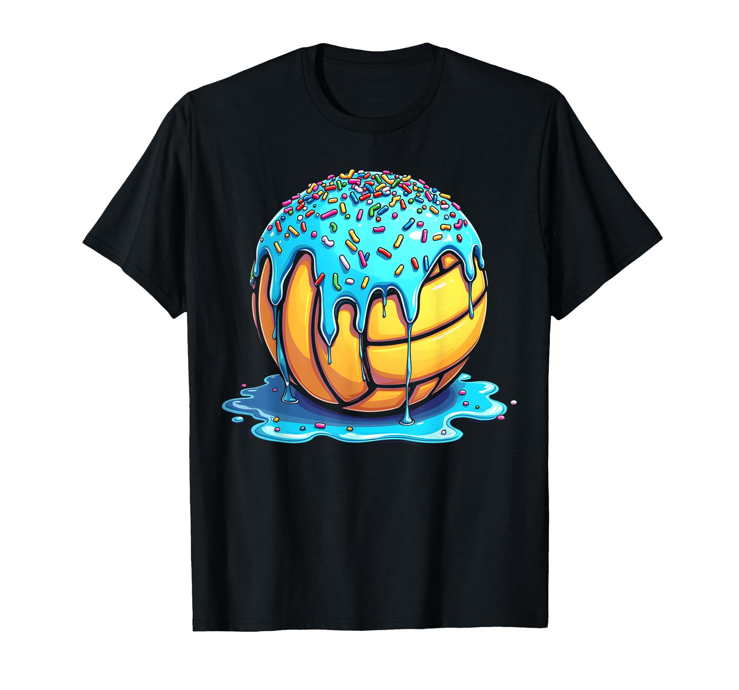 Volleyball Drip Girls Ice Cream Drip Sprinkles Summer Sports T-Shirt
