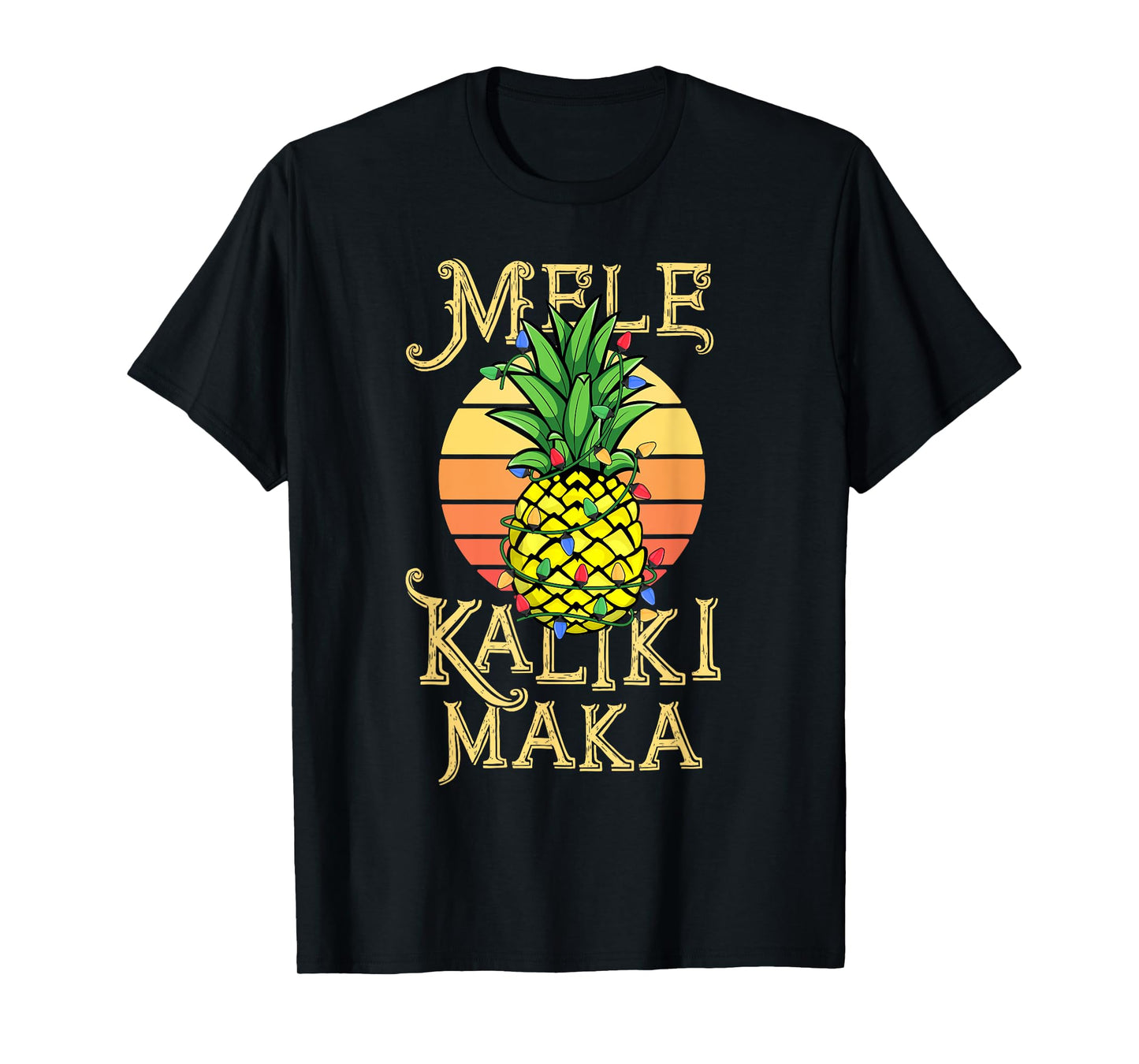 Mele Kalikimaka Hawaiian Christmas Retro Vintage Sunset T-Shirt