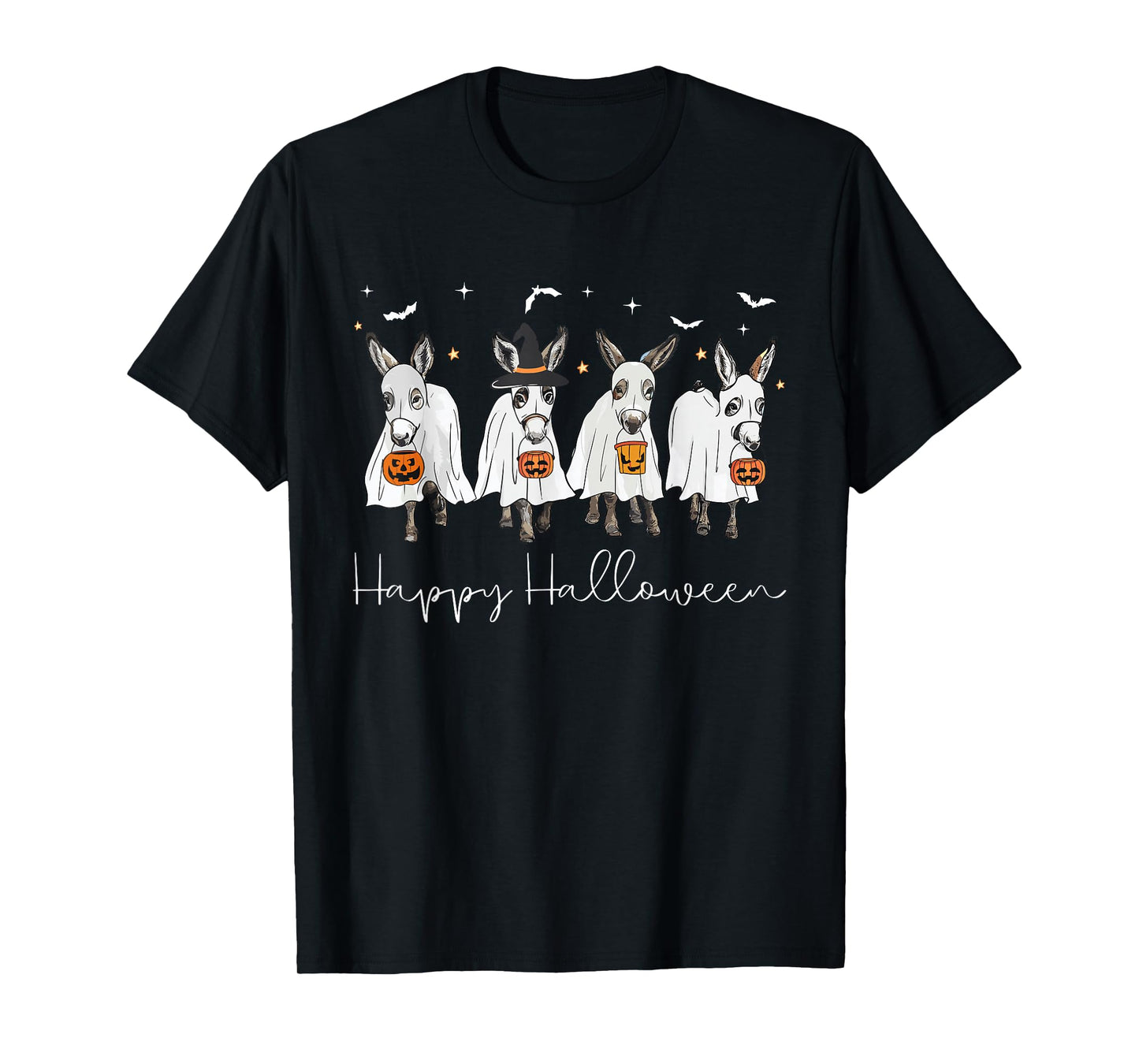 Happy Halloween Donkey Ghost Spooky Season Donkey Lover T-Shirt
