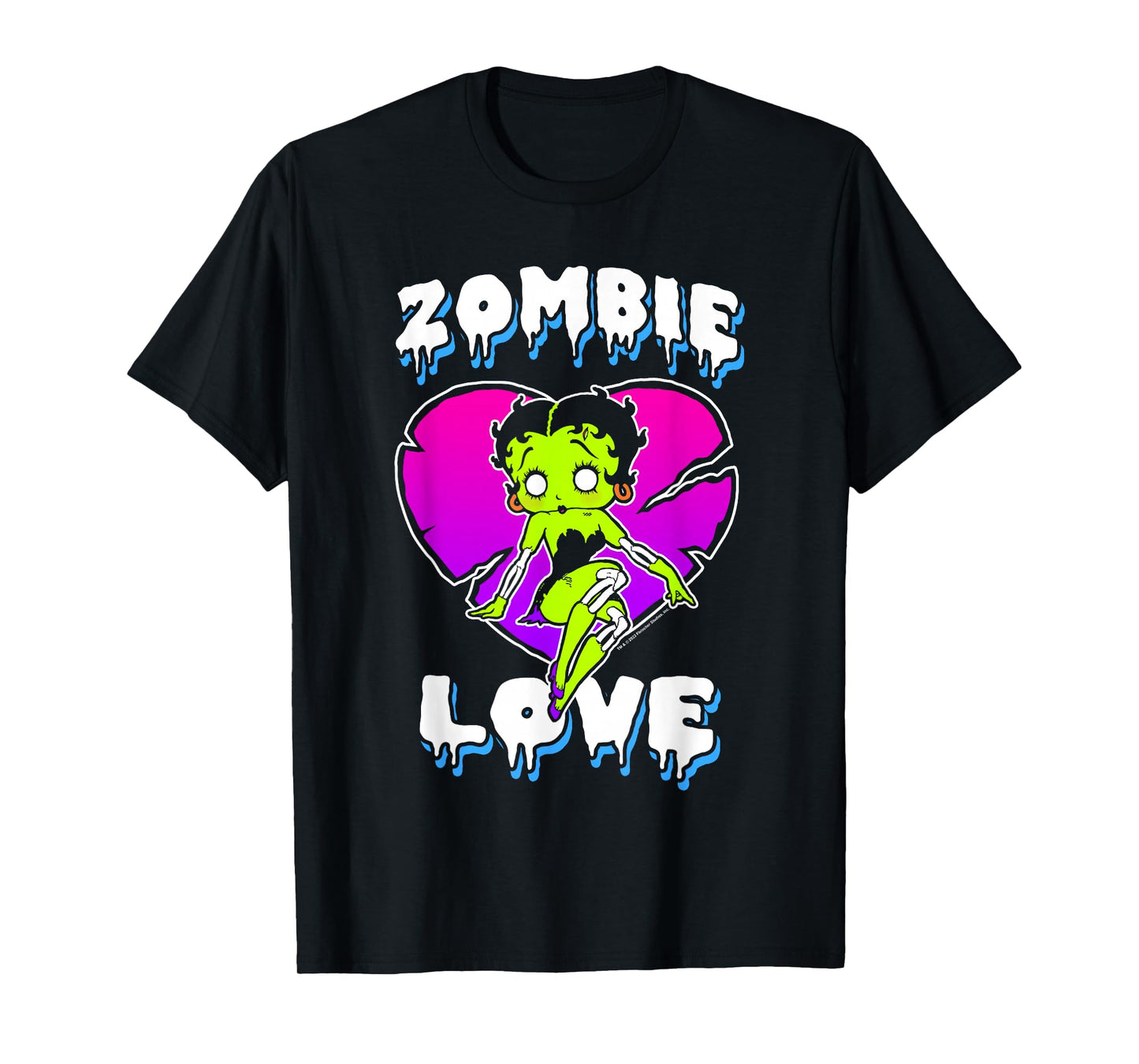 Betty Boop Halloween Zombie Love Death Heart Logo T-Shirt