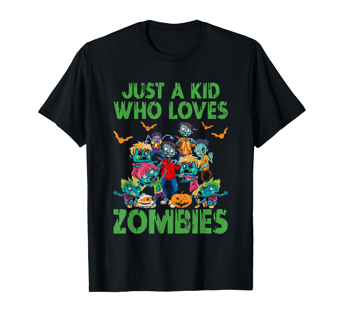 Just A Kid Who Loves Zombies Halloween Zombie Enthusiast T-Shirt