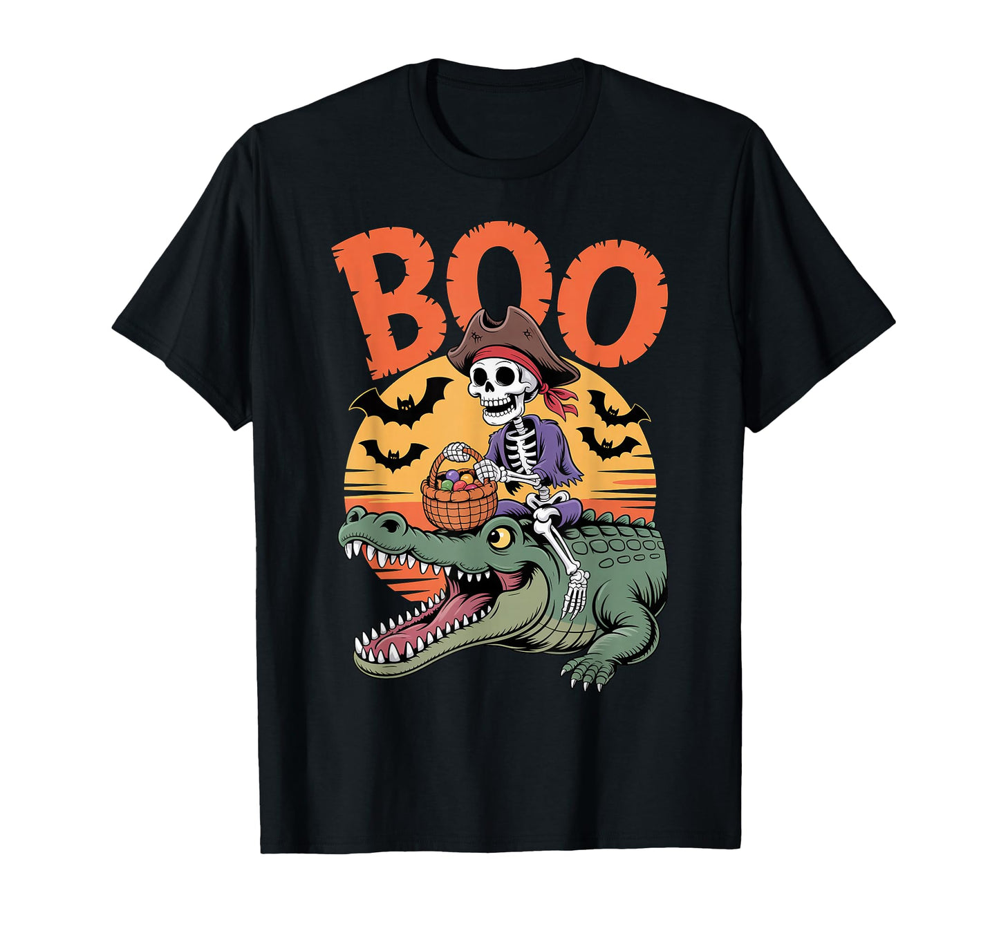 Spooky Crocodile Costume on Boo Crocodile Halloween T-Shirt