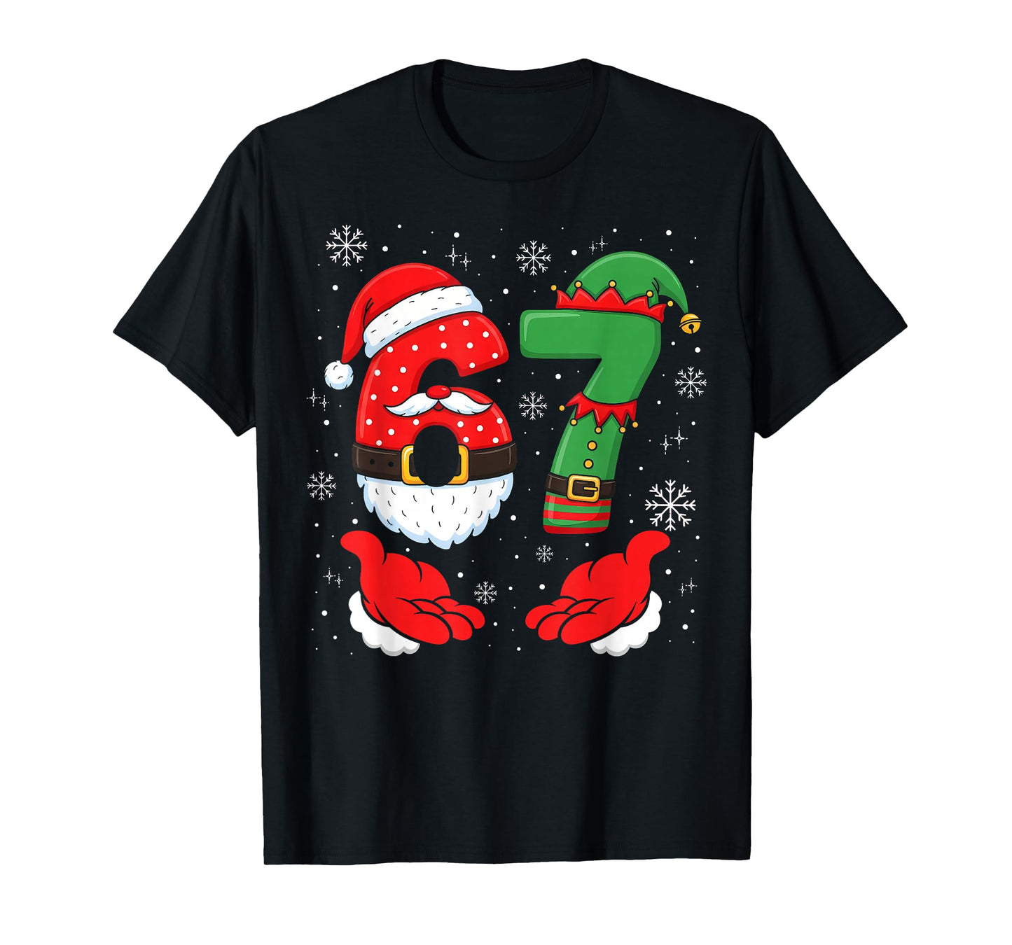 67 Six Seven 6 7 Meme Xmas Custome Couple Christmas Matching T-Shirt