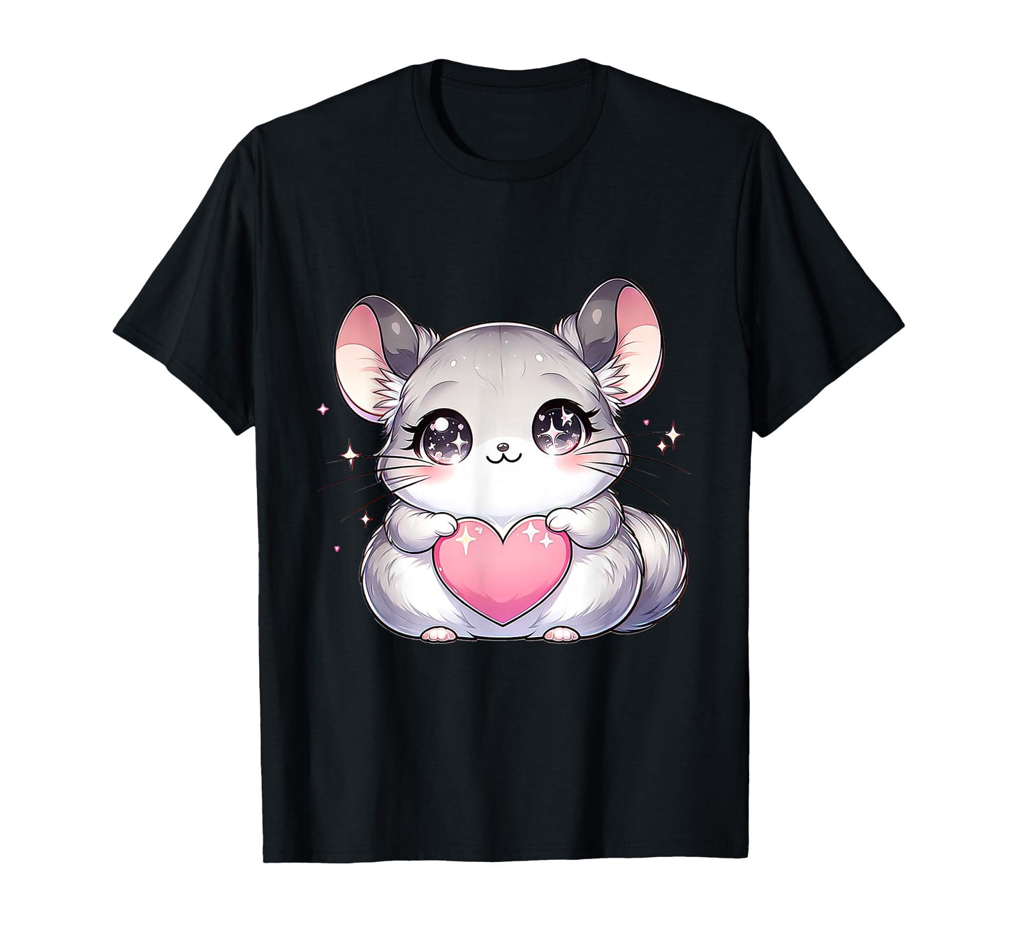 Kawaii Chinchilla Valentines Day Kids Teen Girls Otaku T-Shirt