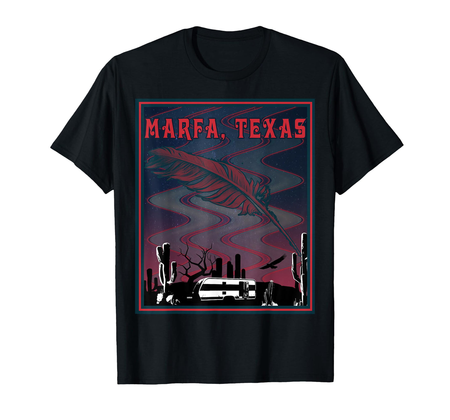 Retro Marfa Lights Texas Starry Night T-Shirt T-Shirt