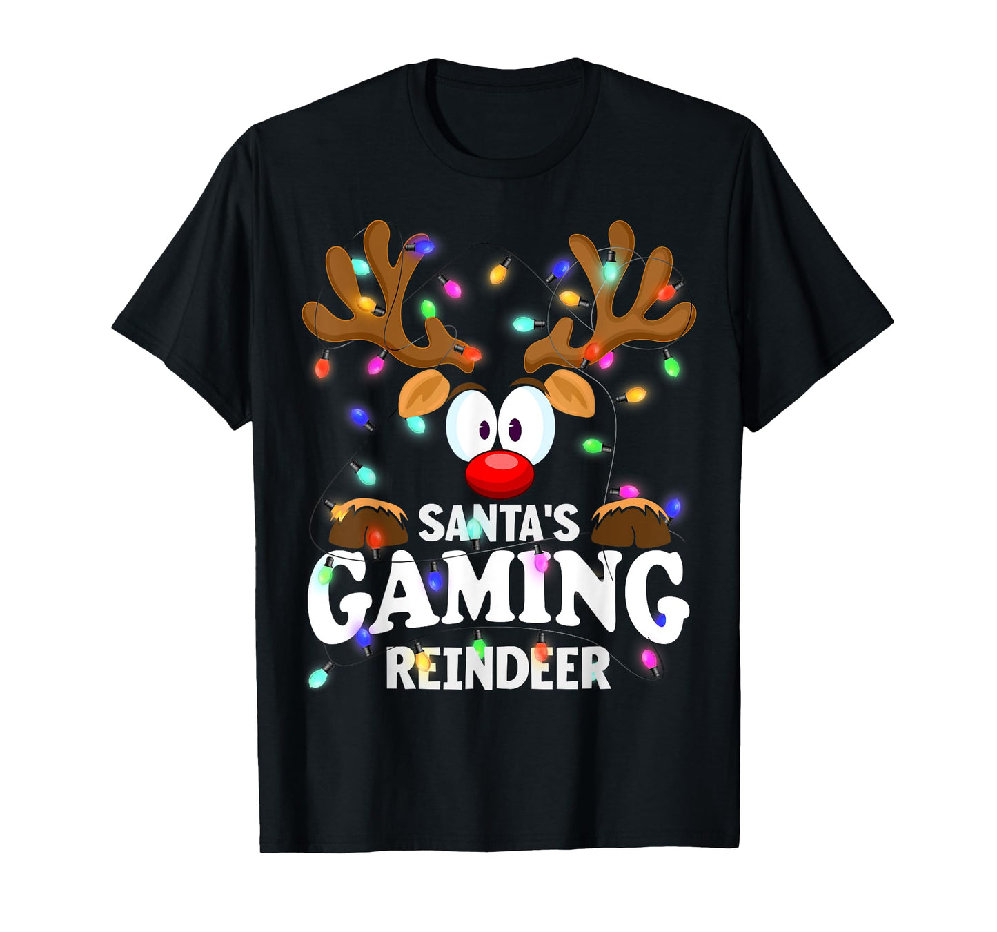 Christmas Men Women Santa's Gaming Reindeer T-Shirt