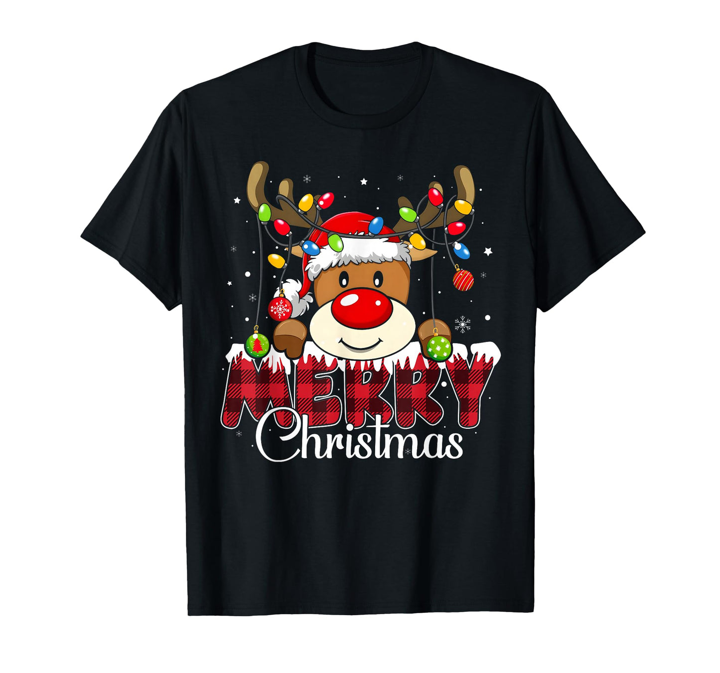 Merry Christmas Reindeer Xmas Family Matching Men Women Kids T-Shirt