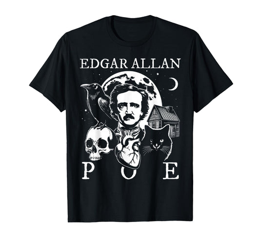 Edgar Allan Poe Poems Quotes Raven Literature T-Shirt