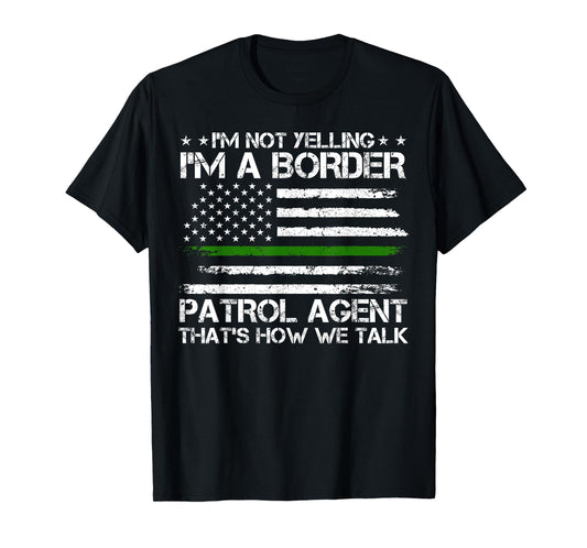 Border Patrol Agent, Green Line US Flag Border Patrol T-Shirt