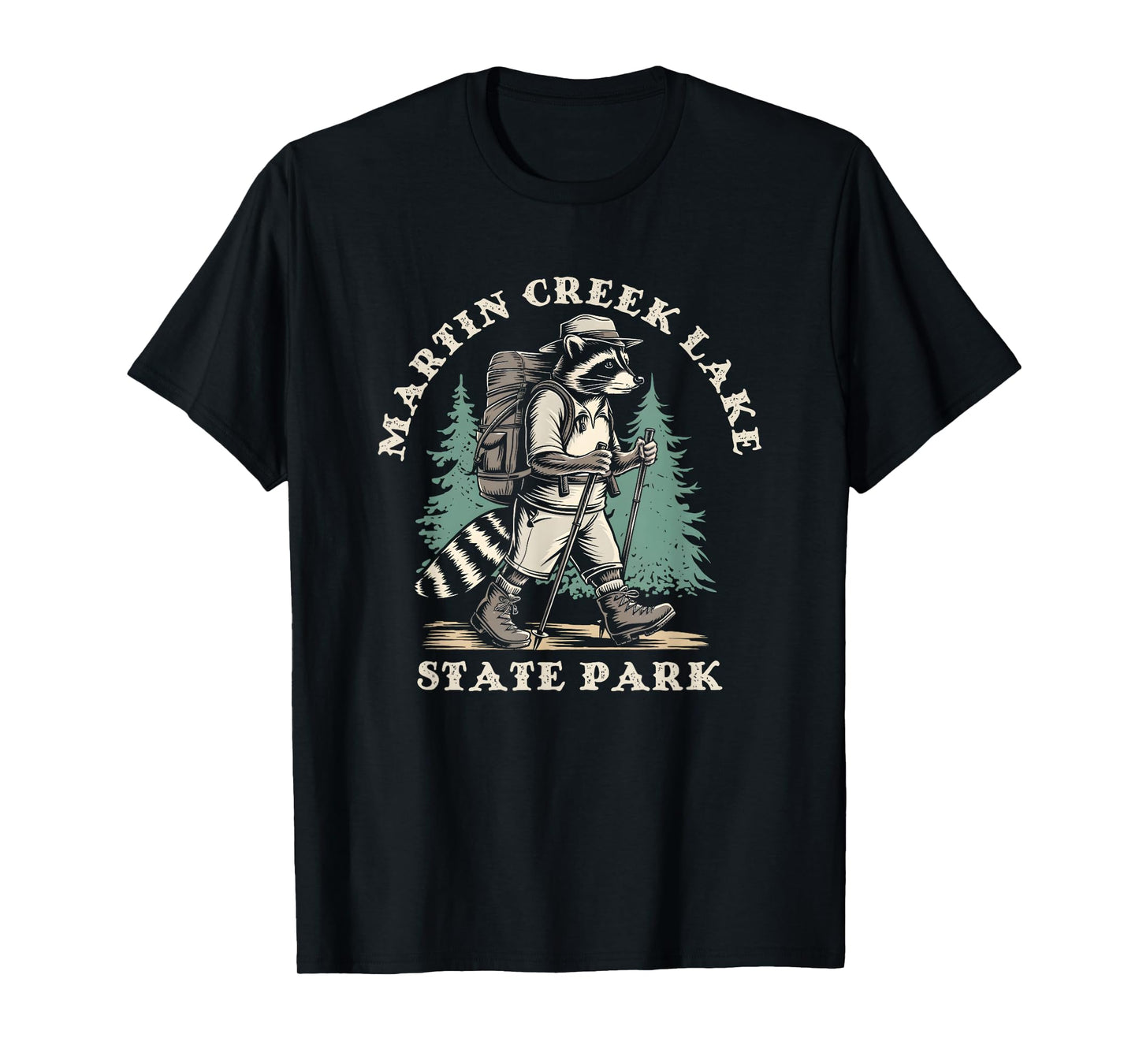 Martin Creek Lake State Park TX Hiking Backpacking Raccoon T-Shirt