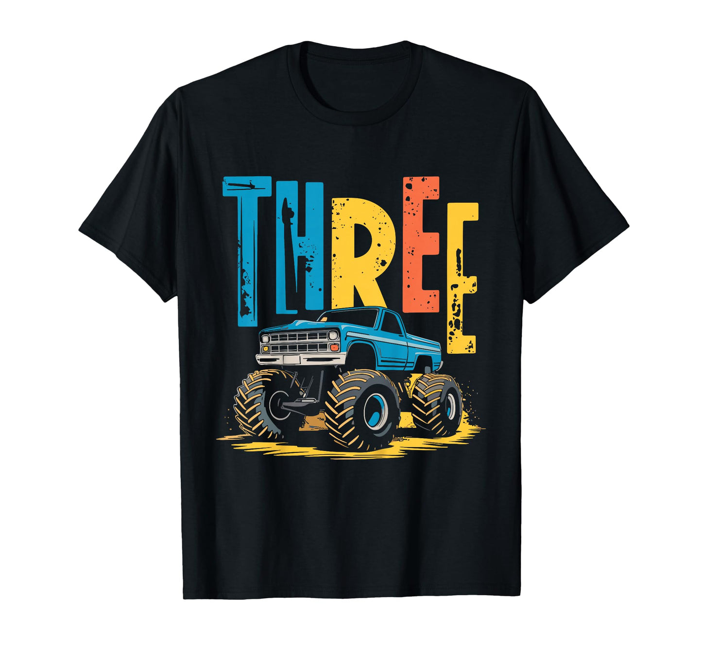 Kids 3 Year Old Monster Truck Birthday 3rd Birthday Monster Truck T-Shirt