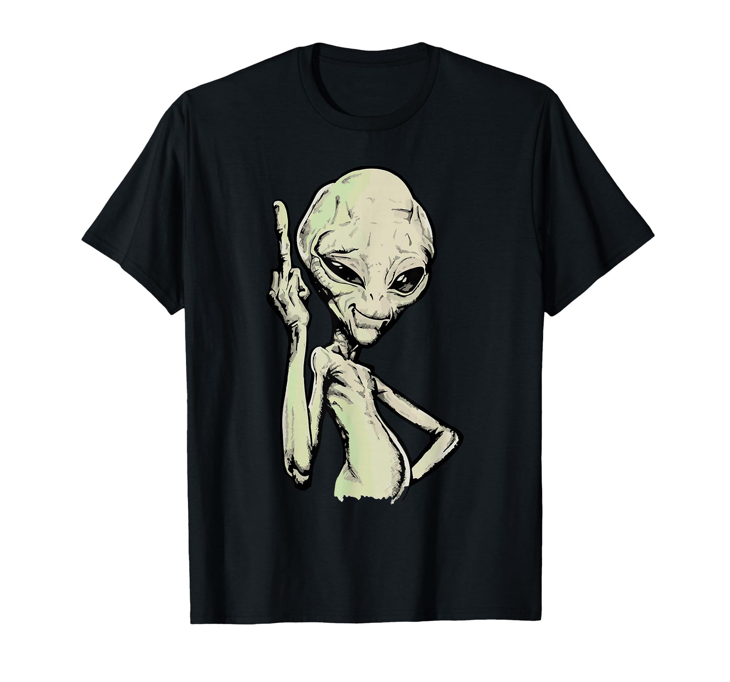 Alien Middle Finger Adult Humour Funny Novelty T-Shirt