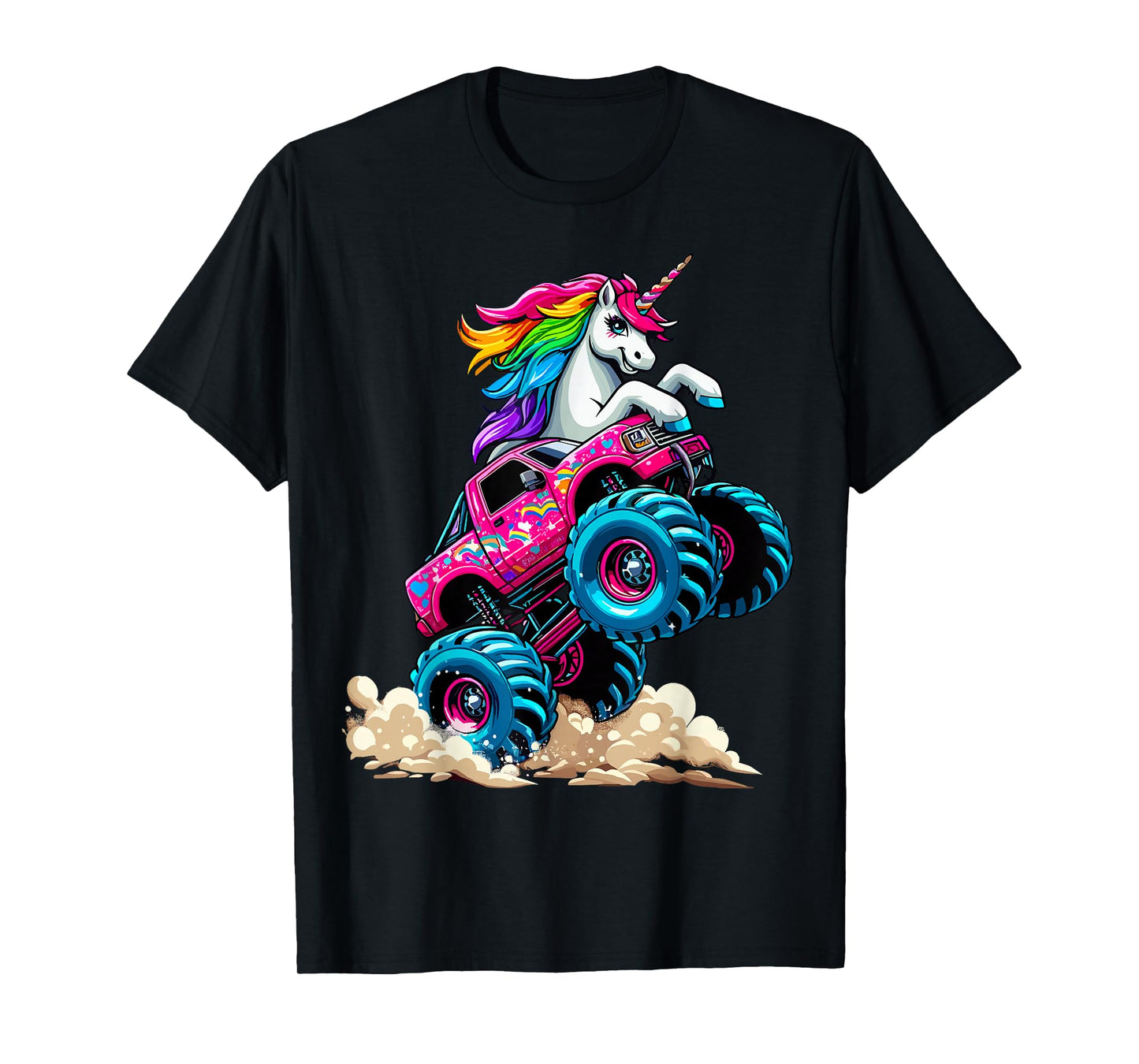 Unicorn Riding Monster Truck T-Shirt