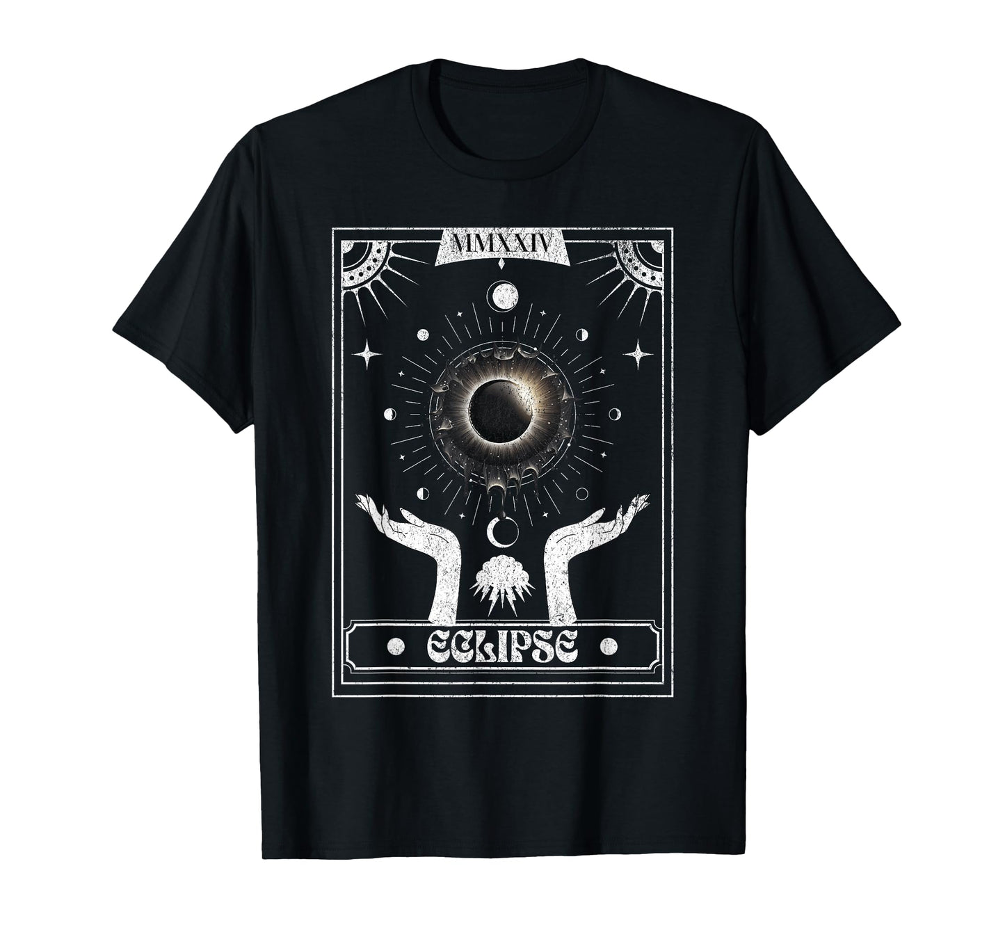 America Total Solar Eclipse 2024 Tarot Card View Totality T-Shirt
