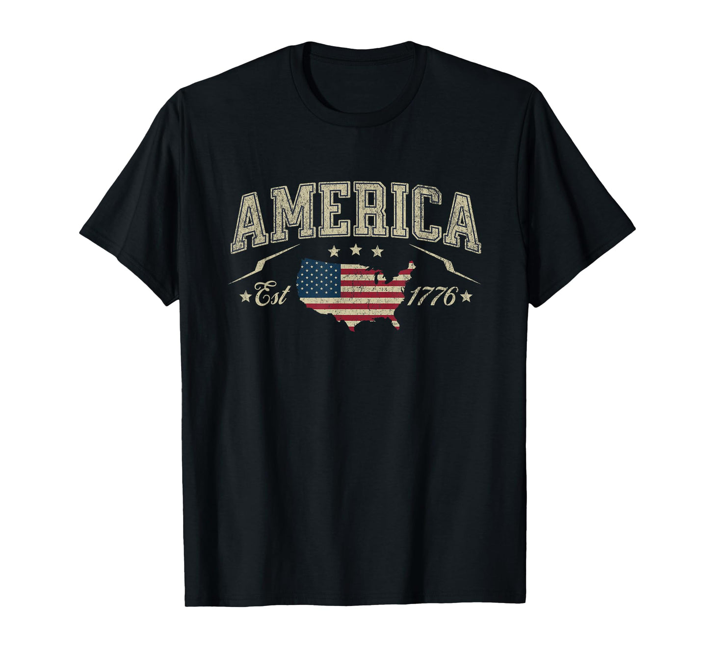 Patriotic American Flag USA Est 1776 4th of July America T-Shirt