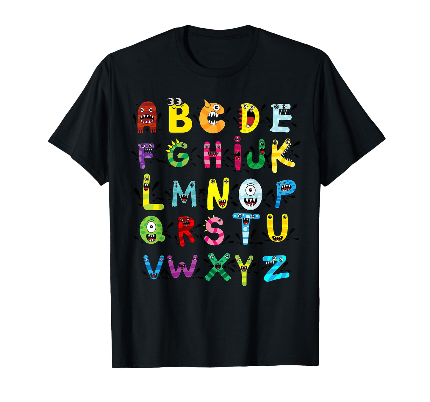 ABC Cute Monster Alphabet Halloween Teacher Costume Kids T-Shirt