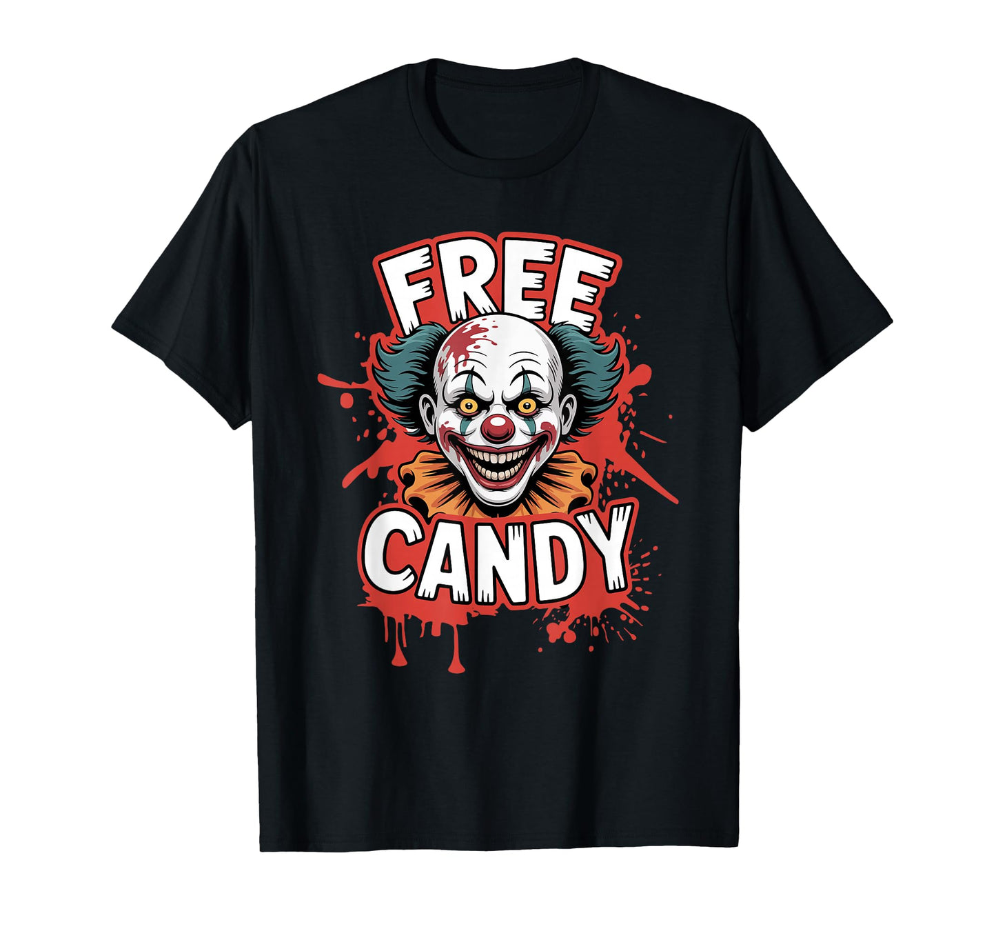 Free Candy Clown Scary Creepy Halloween Horror T-Shirt
