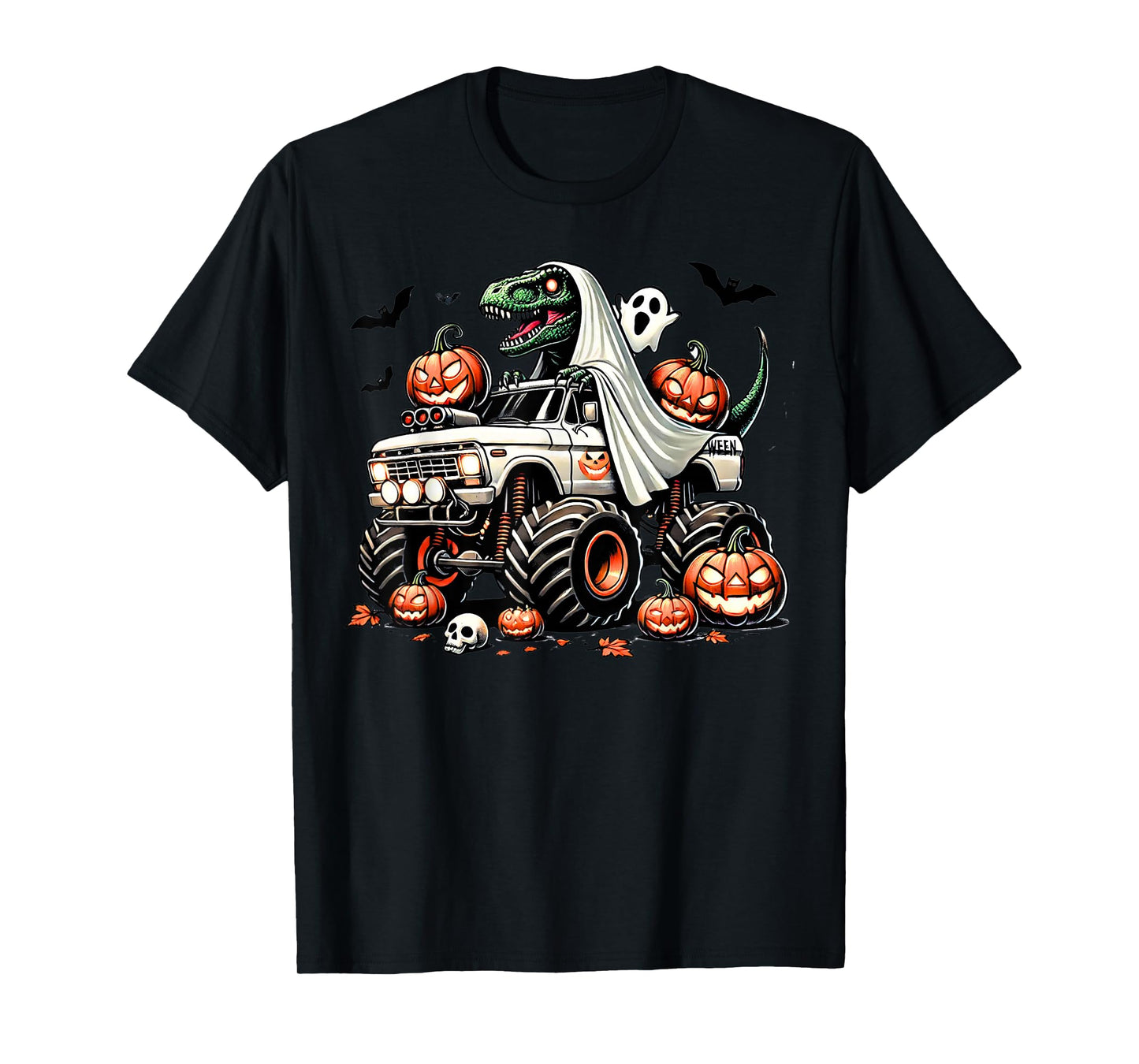 Orange Purple Boys Halloween Shirt Ghost Kids Spooky Toddler T-Shirt