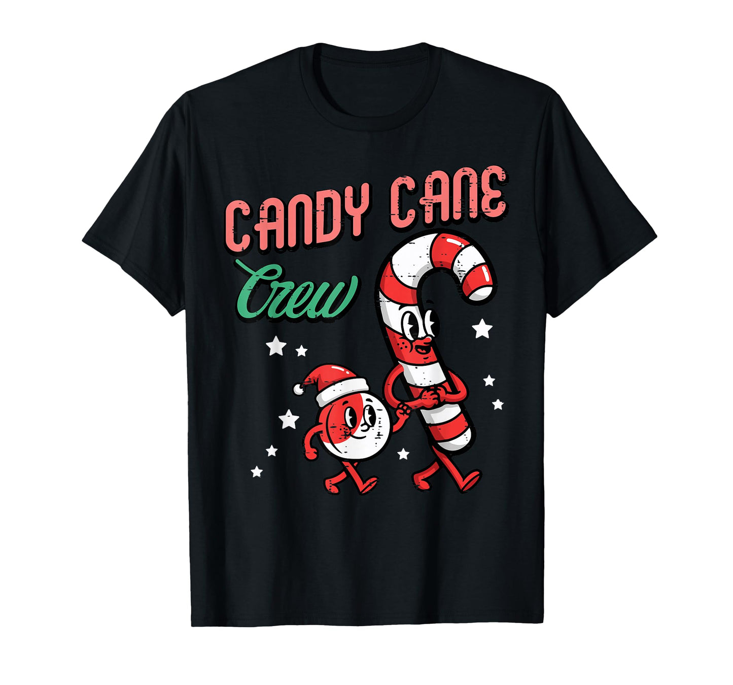 Christmas Candy Cane Crew Squad Xmas Matching Men Women Kids T-Shirt