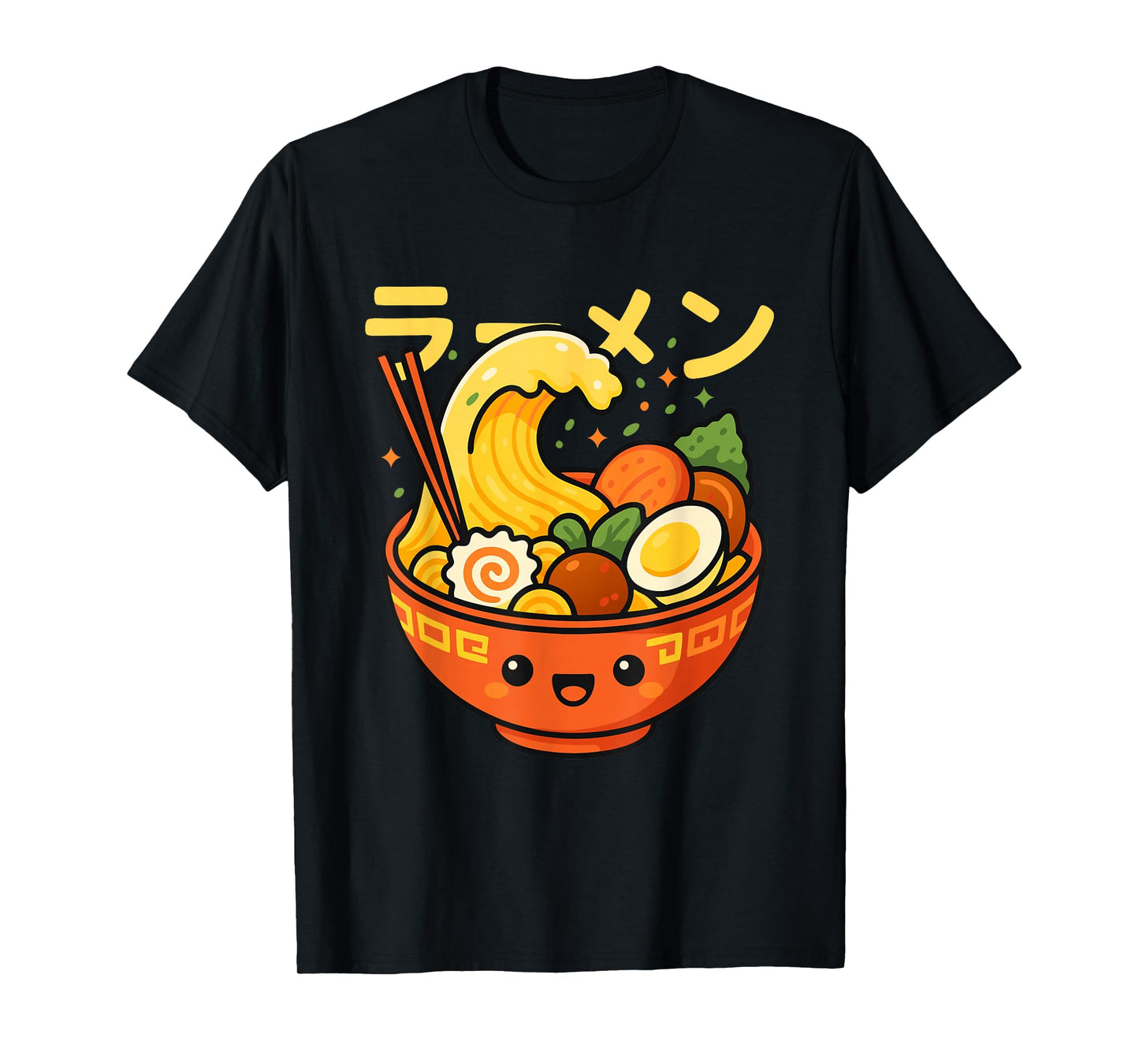 Kawaii Big Wave Ramen Noodles Japanese Style Anime T-Shirt